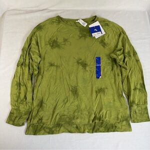 JoyLab Womens Long Sleeve Oversized Green Tie Dye Sweatshirt